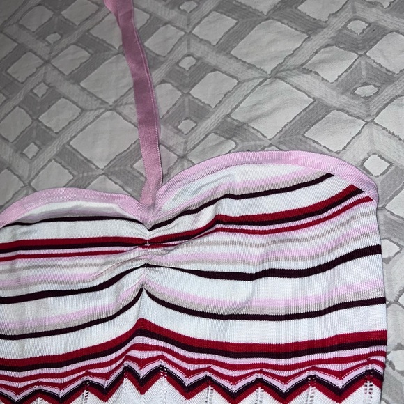Pink Combo Mix Halter Zig Zag Dress - Picture 4 of 10